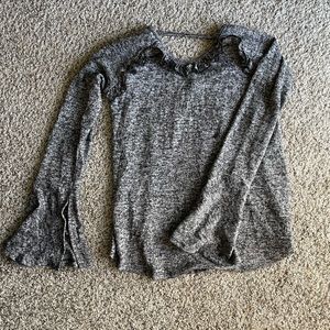 marled black and gray sweater